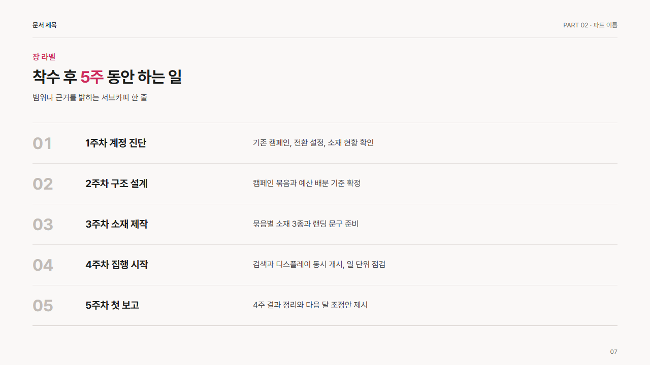 큰 번호 목록 5개(세로)