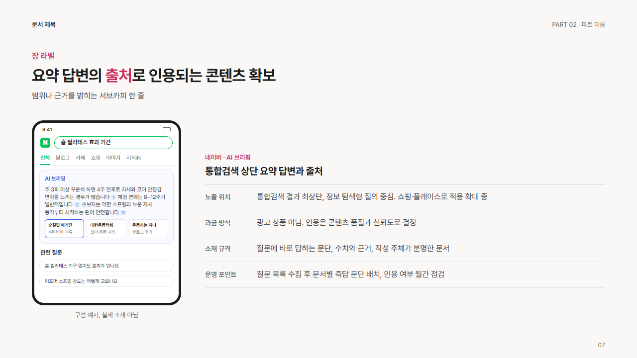 네이버 AI 브리핑 인용 영역