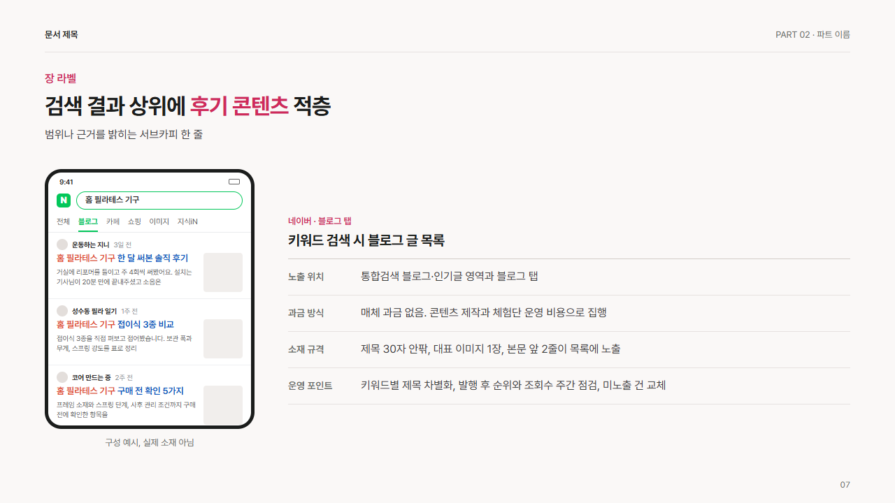 네이버 블로그 검색 결과 목록