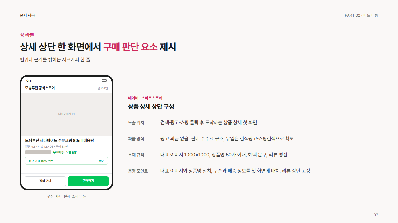 스마트스토어 상품 상세 상단