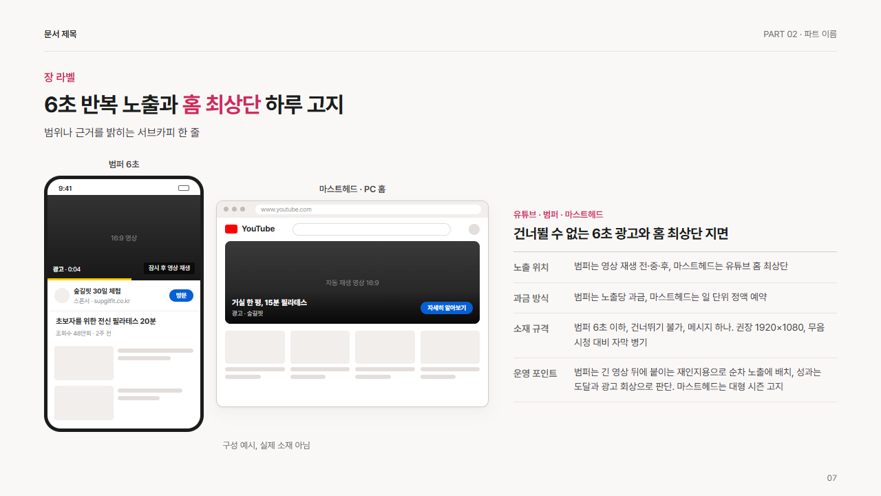 유튜브 범퍼와 마스트헤드