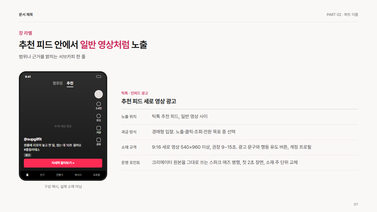 틱톡 인피드 광고