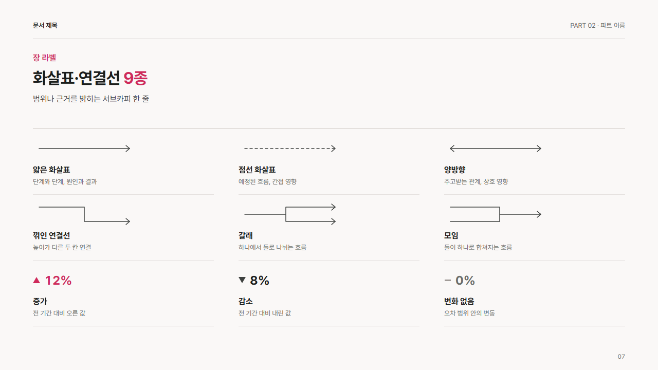 화살표·연결선 세트 9종